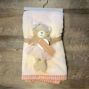 NEW Plush Bear Baby Blanket - Pink